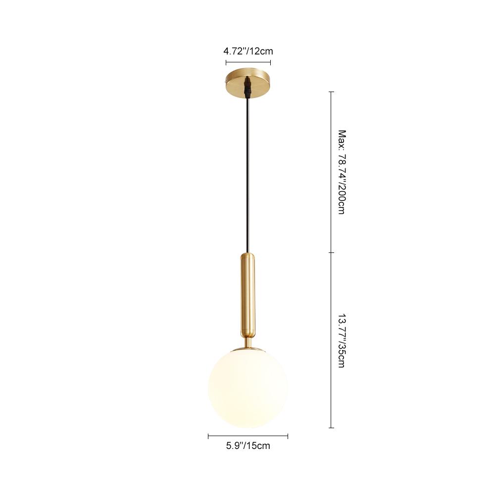 Mini Single Opal Globe Pendant Light
