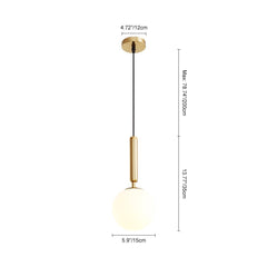 Mini Single Opal Globe Pendant Light