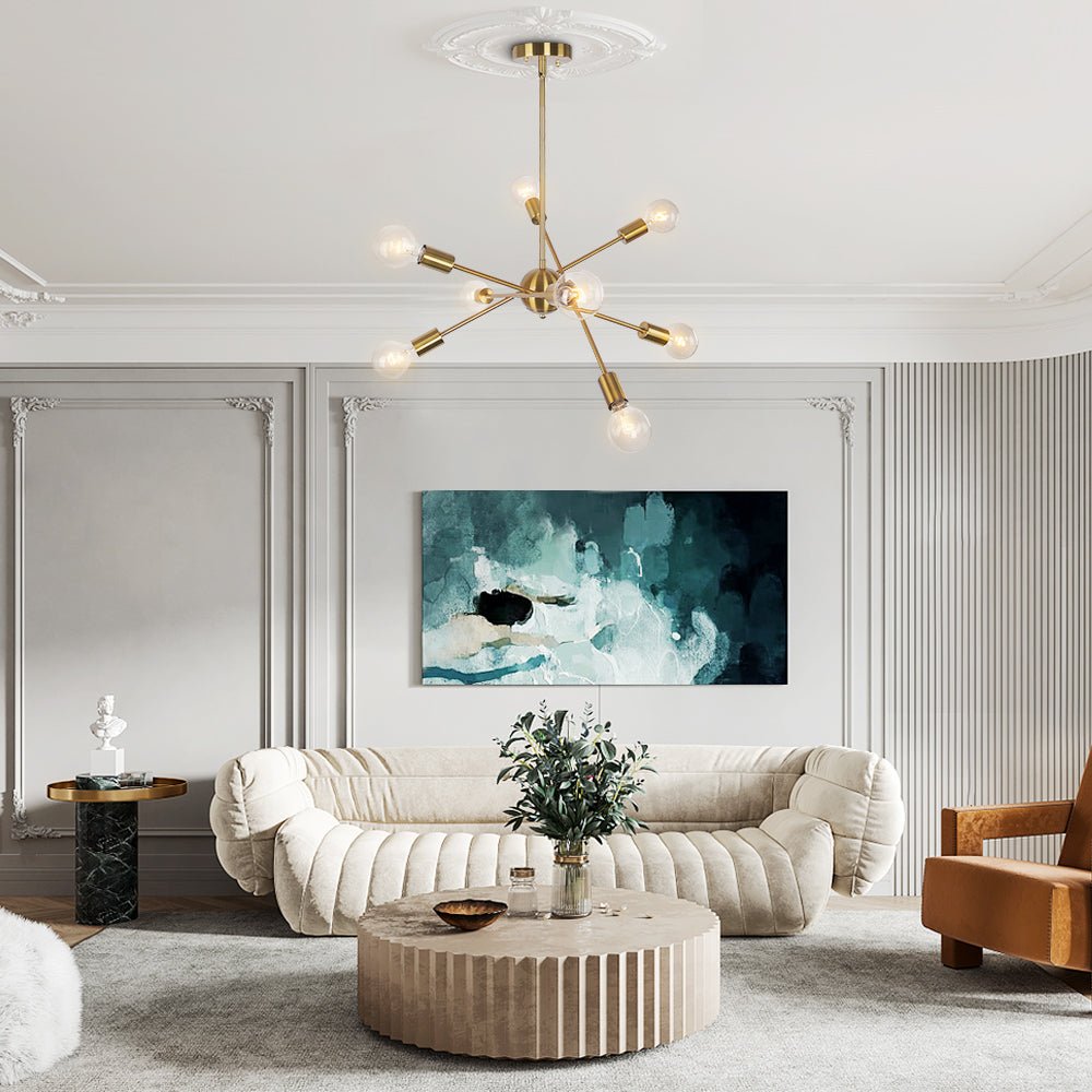 Mid-Century Modern Linear Sputnik Chandelier