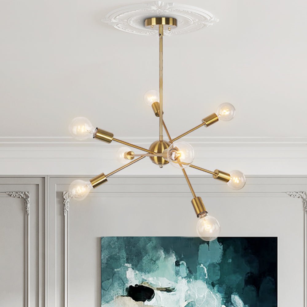 Mid-Century Modern Linear Sputnik Chandelier
