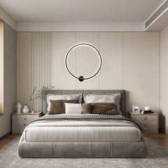 Minimalist Background Black LED Round Mood Wall Sconce