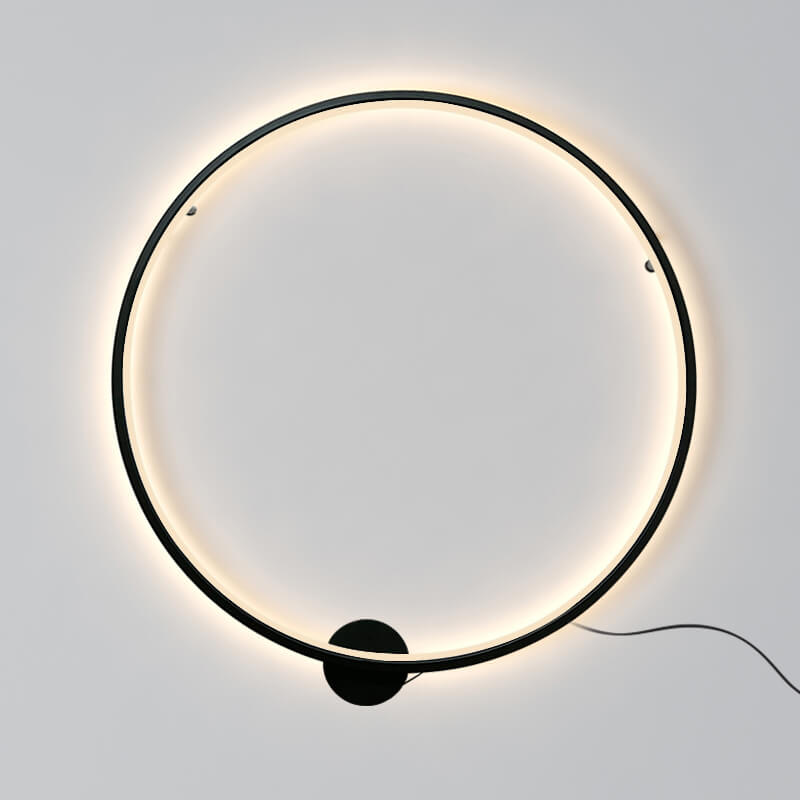 Minimalist Background Black LED Round Mood Wall Sconce