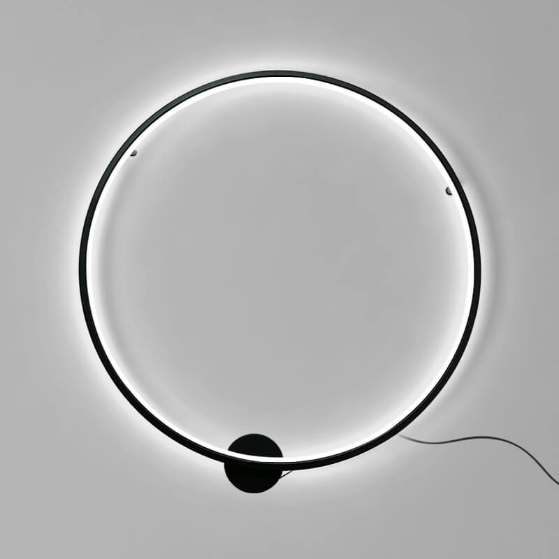 Minimalist Background Black LED Round Mood Wall Sconce