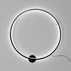 Minimalist Background Black LED Round Mood Wall Sconce