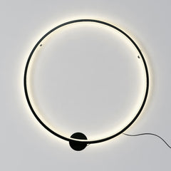 Minimalist Background Black LED Round Mood Wall Sconce