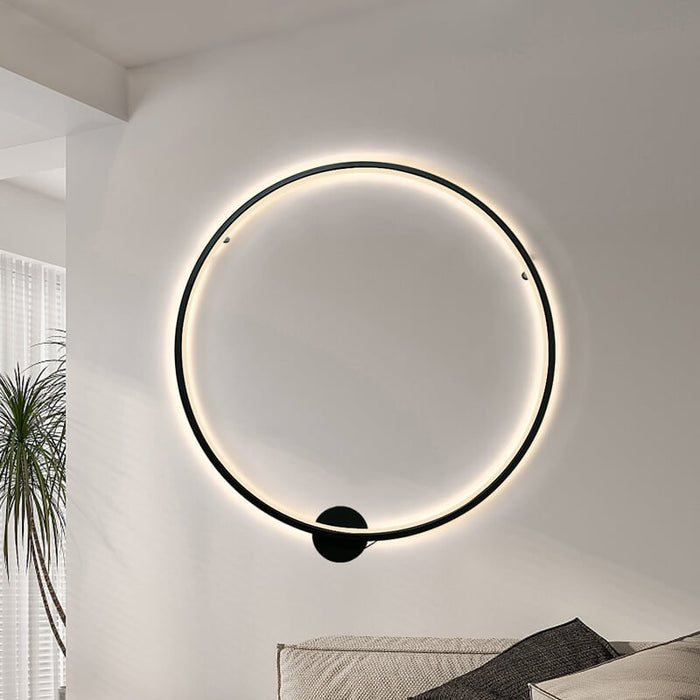 Minimalist Background Black LED Round Mood Wall Sconce