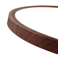 Dark Wood Effect Disc Flush Ceiling Light, 30cm, Ultra Thin Profile, Integrated LED, Bedroom, Living Room & Home Office
