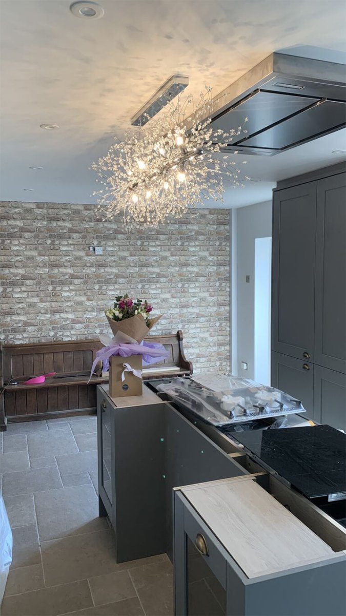 Modern 12-Light Crystal  Linear Chandelier