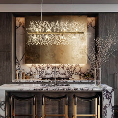 Modern 12-Light Crystal  Linear Chandelier