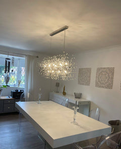 Modern 12-Light Crystal  Linear Chandelier