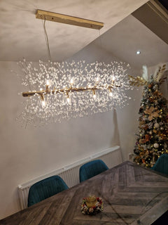 Modern 12-Light Crystal  Linear Chandelier