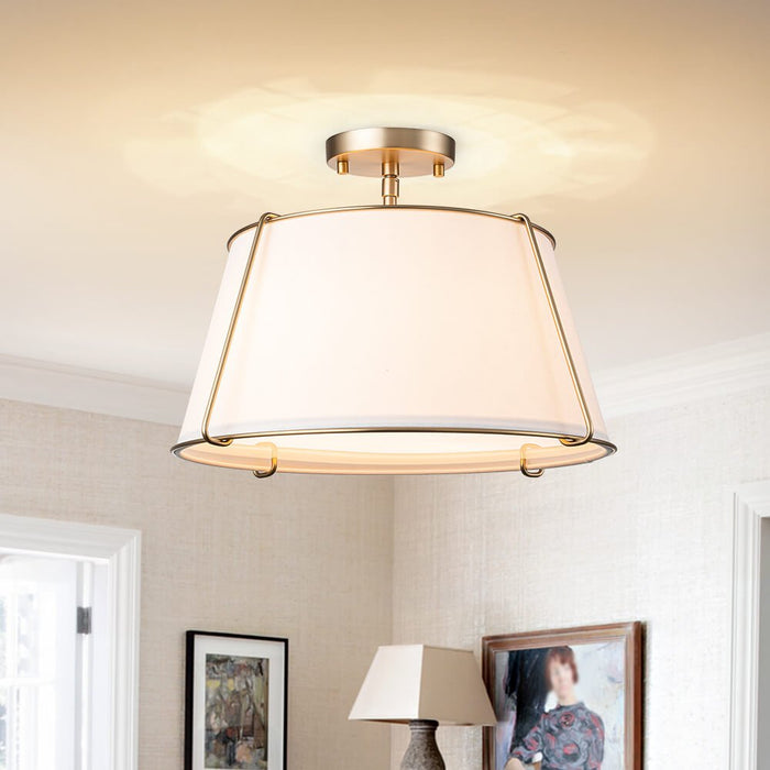 Modern 4-Light Drum Semi-Flush Mount