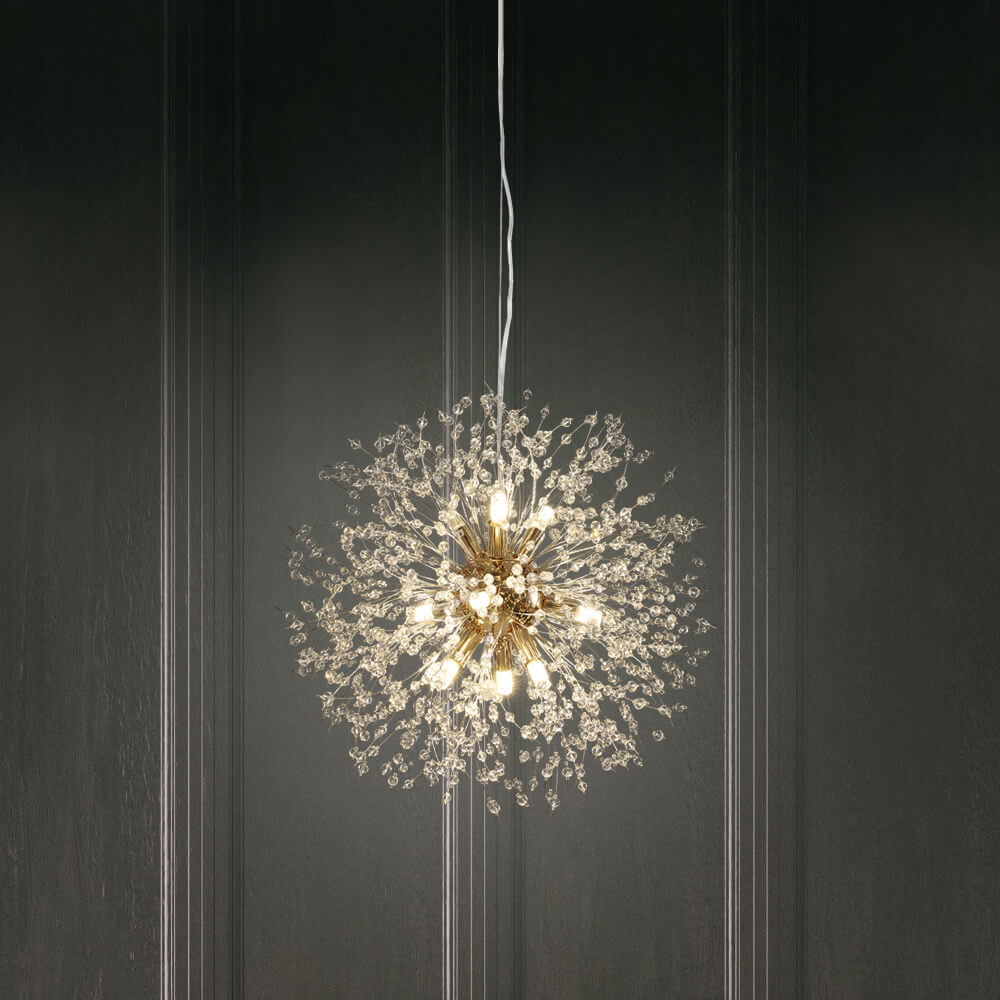 Modern 9-Light Sputnik Chandelier