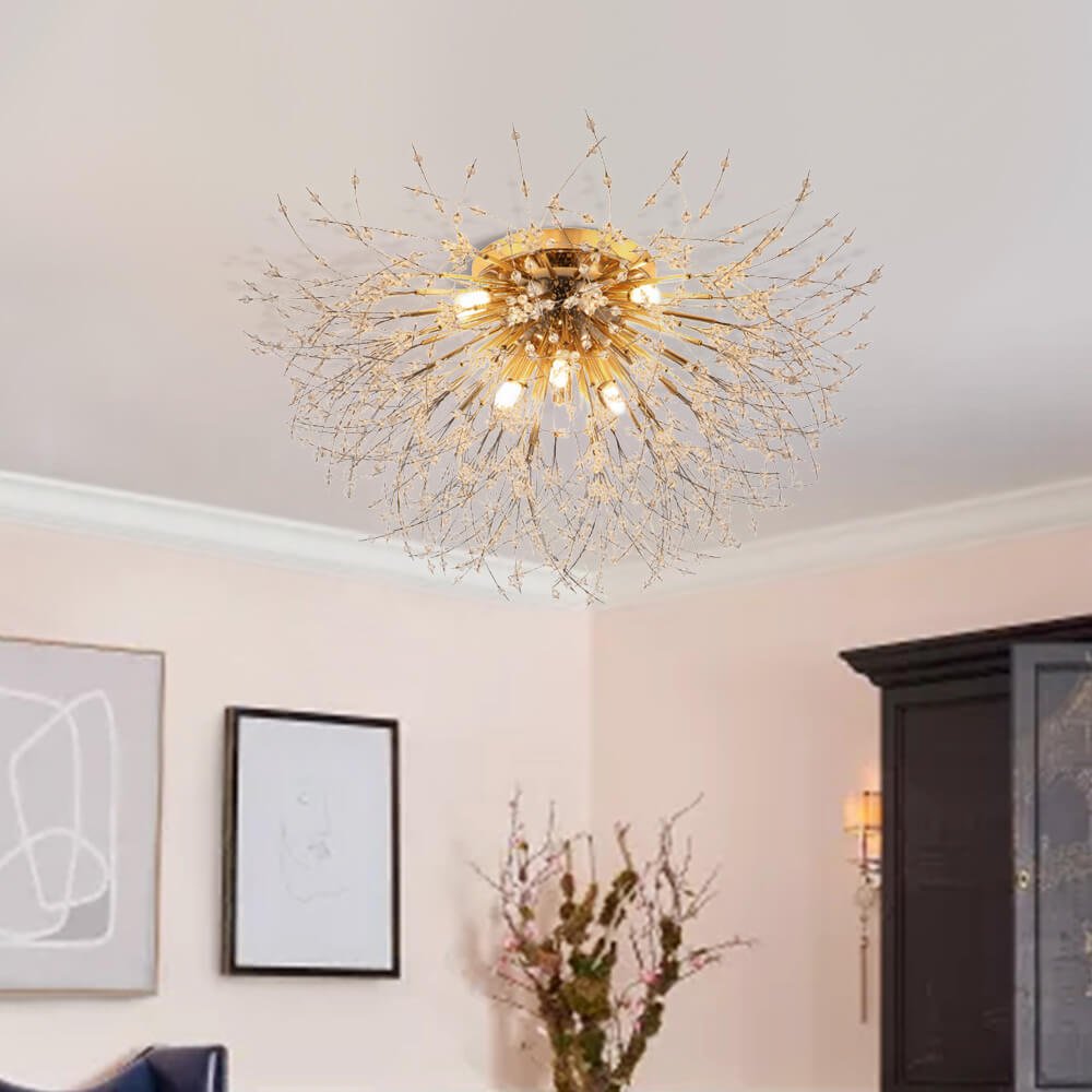 Modern Beaded Sputnik Flush Mount Ceiling Light