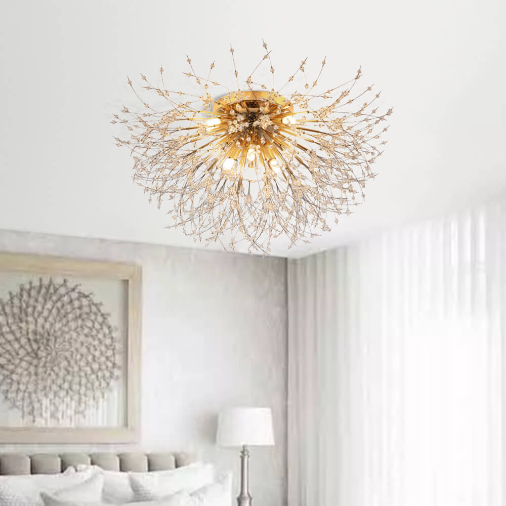 Modern Beaded Sputnik Flush Mount Ceiling Light