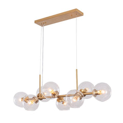 Modern Clear Glass Globe Kitchen Island Chandelier