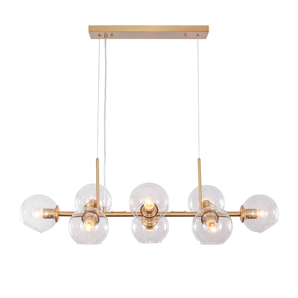 Modern Clear Glass Globe Kitchen Island Chandelier