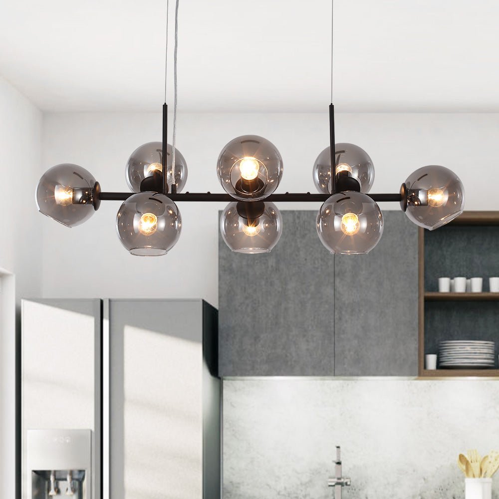 Modern Clear Glass Globe Kitchen Island Chandelier