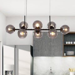 Modern Clear Glass Globe Kitchen Island Chandelier