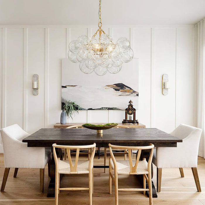 Modern Cluster Petal Glass Globe Bubble Chandelier