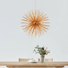 Modern Gold Sunburst Hanging Pendant Light