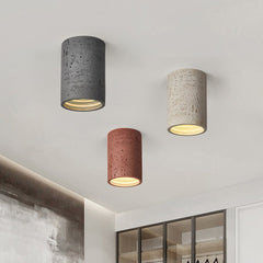 Modern LED Cylinder Stone Flush Mount Ceiling Light