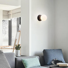 Natural Stone Wall Light with Single Opal Glass