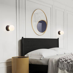 Natural Stone Wall Light with Single Opal Glass