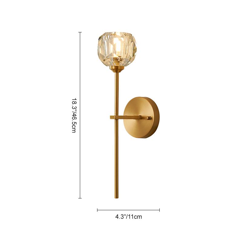 Needle Wall Sconce with Crystal Shade