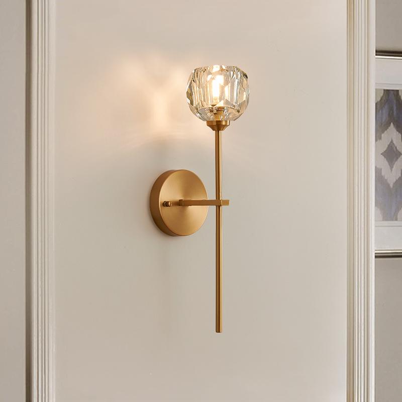 Needle Wall Sconce with Crystal Shade