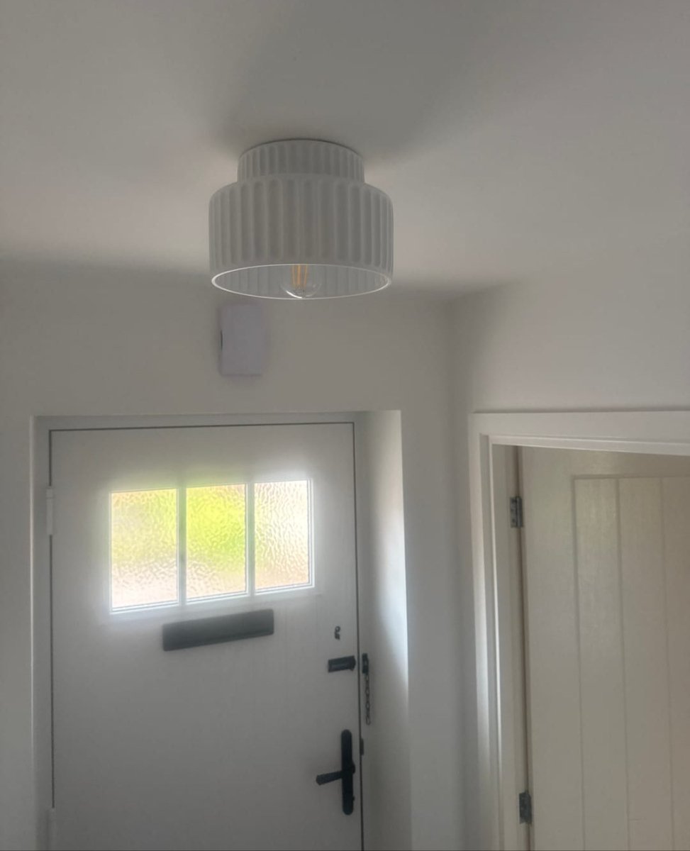 Nordic Cream Style 2-Layer Flush Mount Ceramic Ceiling Light