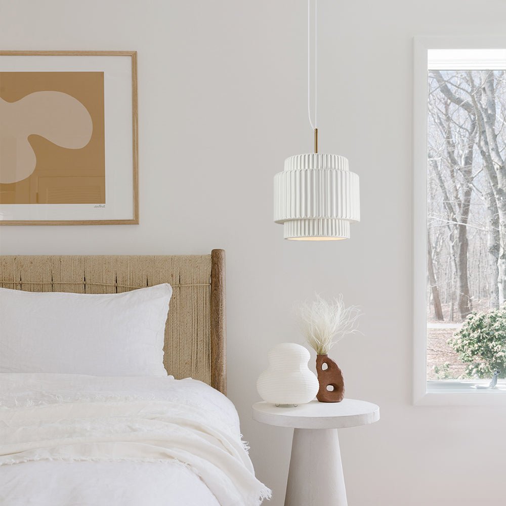 Nordic Cream Style Layer Ceramic Pendant Light