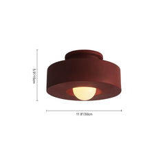 Nordic Geometric Flush Mount Cylindrical Ceramic Ceiling Light