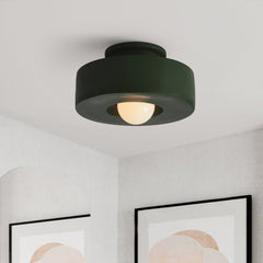 Nordic Geometric Flush Mount Cylindrical Ceramic Ceiling Light