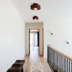Nordic Geometric Flush Mount Cylindrical Ceramic Ceiling Light