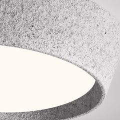 Dark Grey Textured Resin Disc Flush Ceiling Light, Sliced Half-Moon Silhouette, Integrated LED, Living Room, Bedroom & Hallway