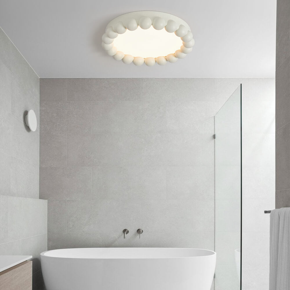 Nordic Minimalist Resin Beads Shape LED Wabi-Sabi Flush Mount Ceramic Ceiling Light