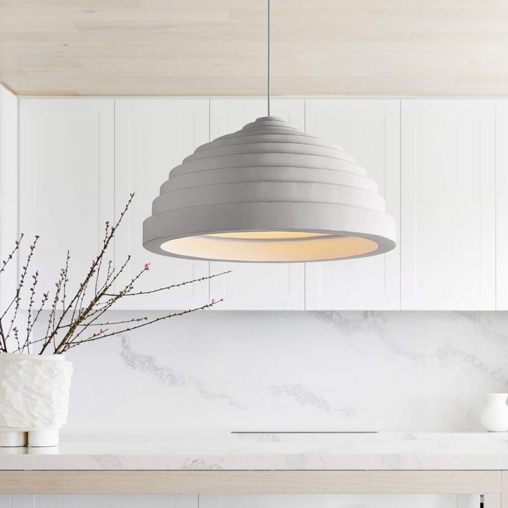 Nordic Ribbed Bell-Shaped Tiered Pendant Light