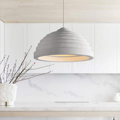 Nordic Ribbed Bell-Shaped Tiered Pendant Light