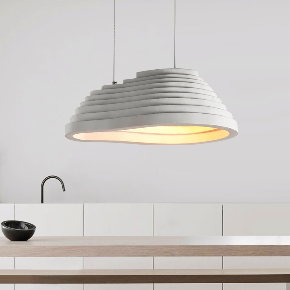 Nordic Ribbed Bell-Shaped Tiered Pendant Light