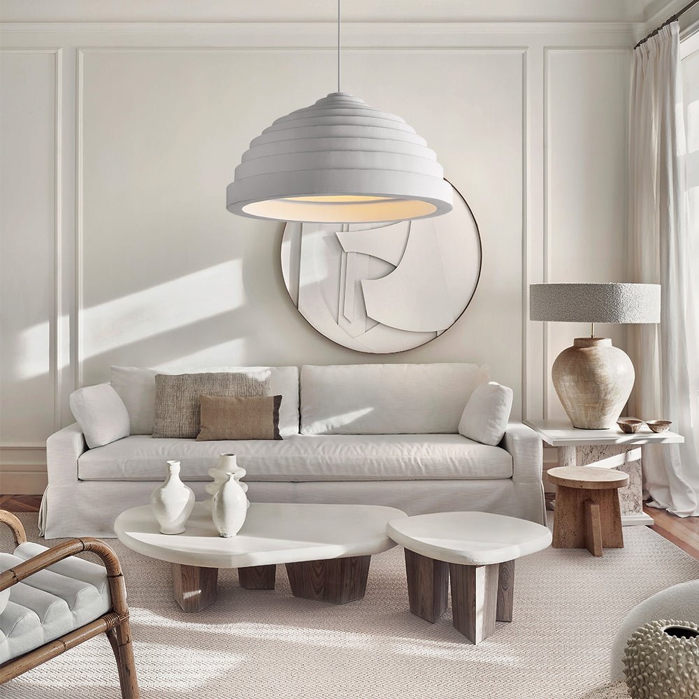 Nordic Ribbed Bell-Shaped Tiered Pendant Light