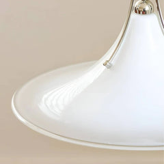Amber Glass Bell Pendant Light, Polished Chrome Fitting, Adjustable Cord Suspension, Bulb Not Included, Kitchen Island & Dining Room