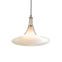 Amber Glass Bell Pendant Light, Polished Chrome Fitting, Adjustable Cord Suspension, Bulb Not Included, Kitchen Island & Dining Room
