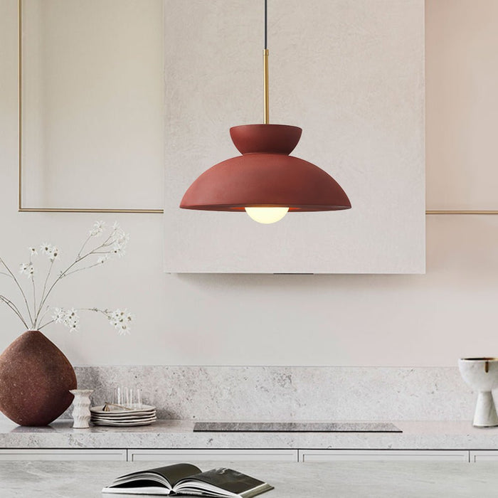 Resin Dome Ceramic Pendant Light