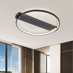Round Hollow Surface LED Flush Mount in Gold/ Black