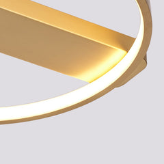 Round Hollow Surface LED Flush Mount in Gold/ Black
