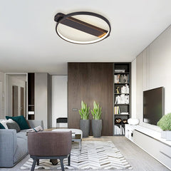Round Hollow Surface LED Flush Mount in Gold/ Black