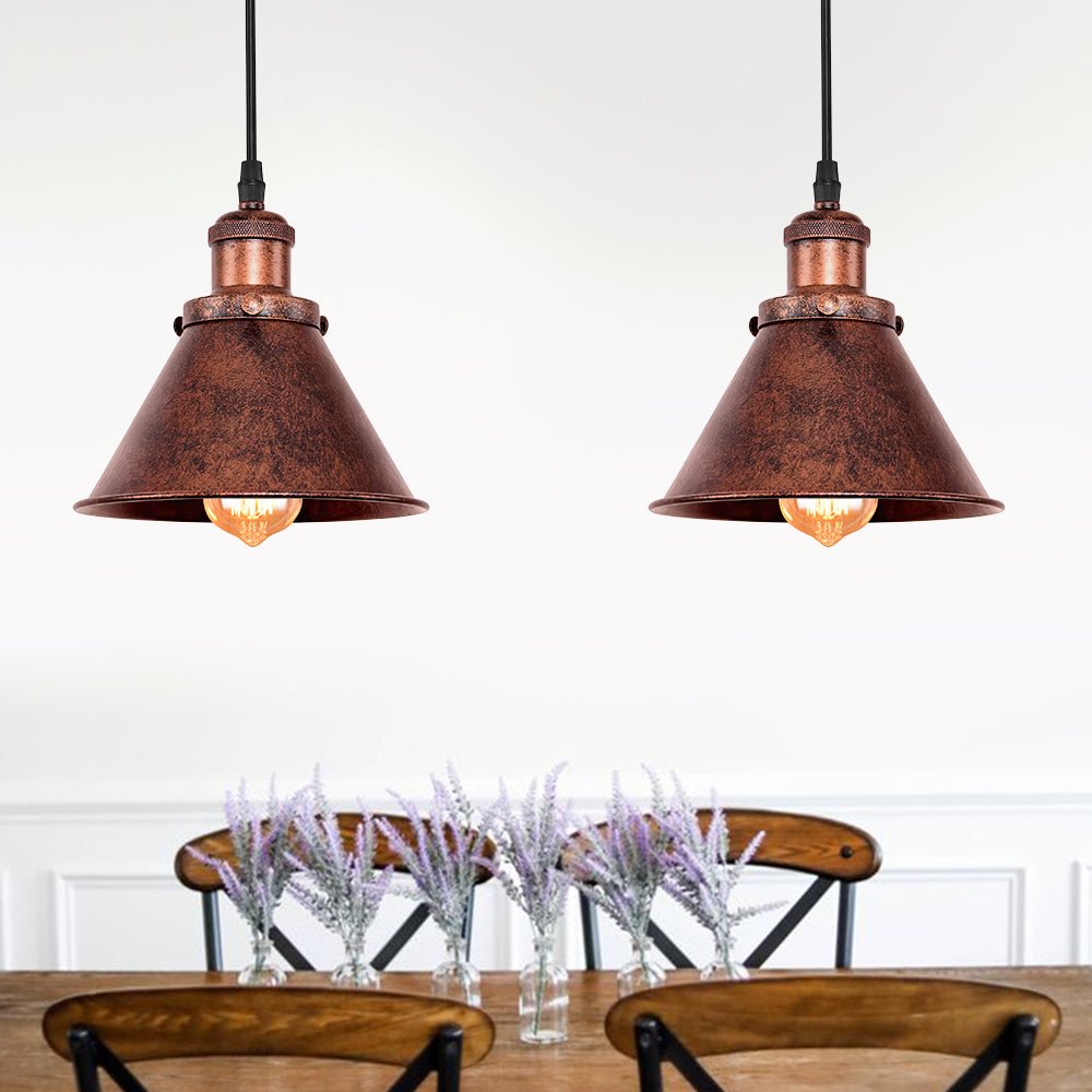 Rustic Antique Copper Kitchen Island Pendant Light x2