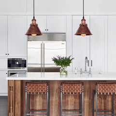Rustic Antique Copper Kitchen Island Pendant Light x2