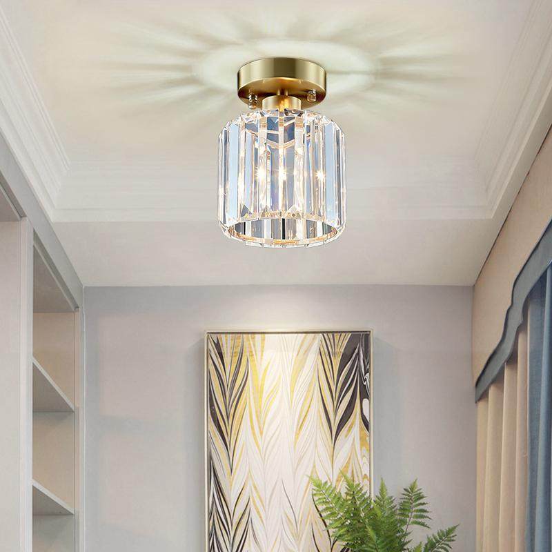 Modern Crystal Glass Ceiling Light Flush Mount Fitting